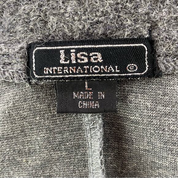SOLD.   Lisa International Boiled Wool Jacket Size L Art To Wear Coat Gray Boho - Picture 6 of 9